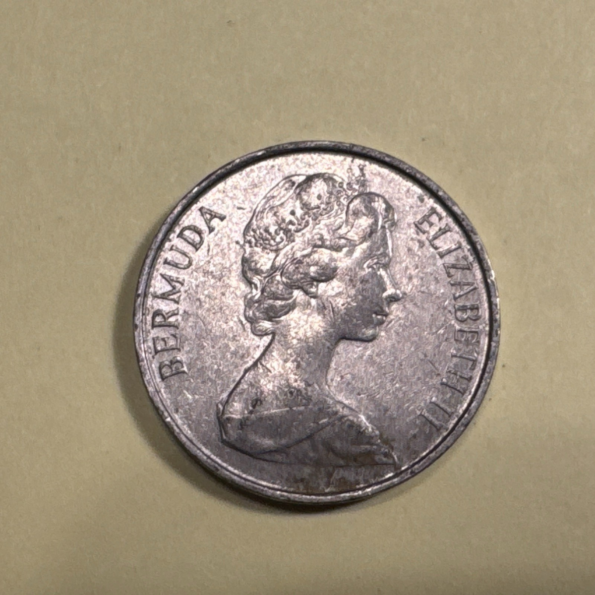 1980 Bermuda 5 Cent Coin. Avg Circ. condition. Nice. Queen Eliz