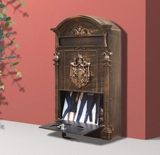 Large Letter Box Vintage Post Mail Box Wall Mounted Post Box Lockable with Keys