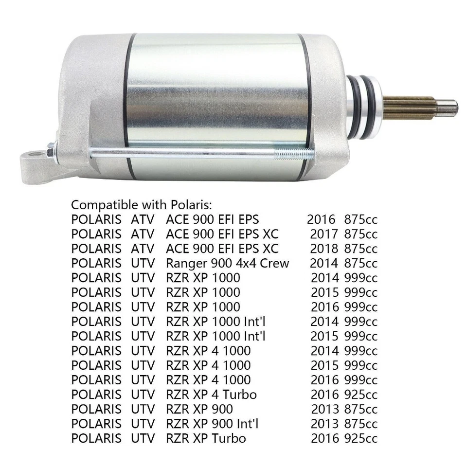 Starter Motor for Polaris RANGER RZR S XP 4 900 1000 2013-2024 4014548 4014037 Foto 2 de 4