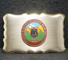 WJ05161 NOS VINTAGE 1970s DURANGO SILVERTON NARROW GAUGE RAILROAD BELT BUCKLE
