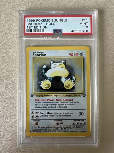 Snorlax (1st Edition) graded PSA 9 for sale on eBay
