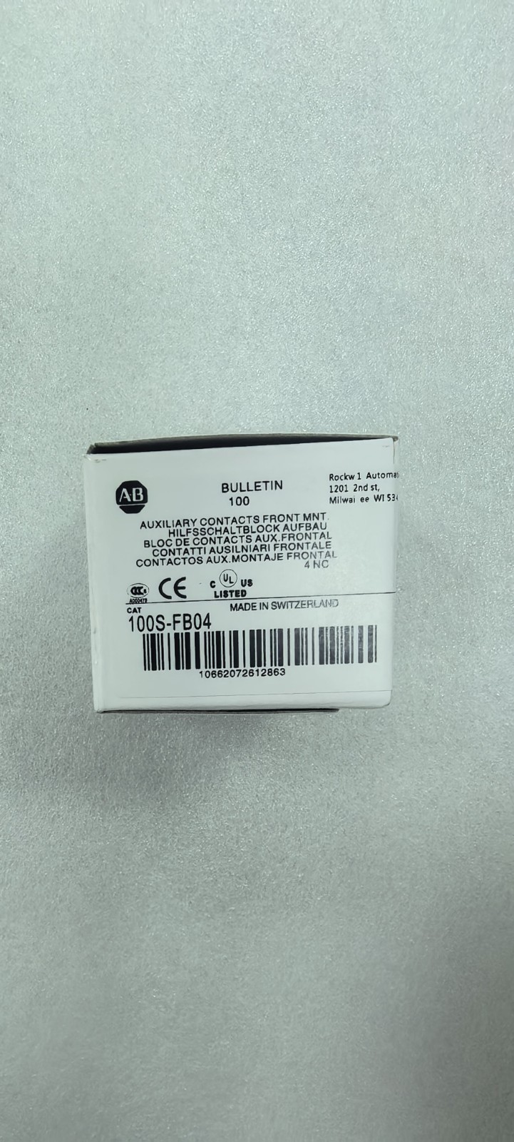 New Allen-Bradley 100S-FB04 100SFB04 Auxiliary Contact Block 4NO Safety