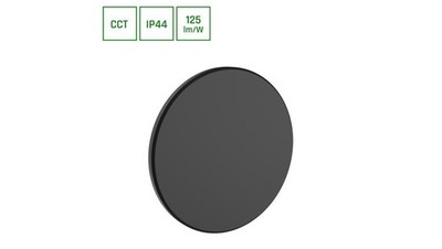5904433153539 PIATTA 12W CCT 230V IP44 180x47MM CZARNY OKRĄGŁA ELEWACYJNA SPECTR