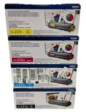 Brother TN221BK, TN225C, TN225M,  TN225Y High Yield Toner Cartridge Set