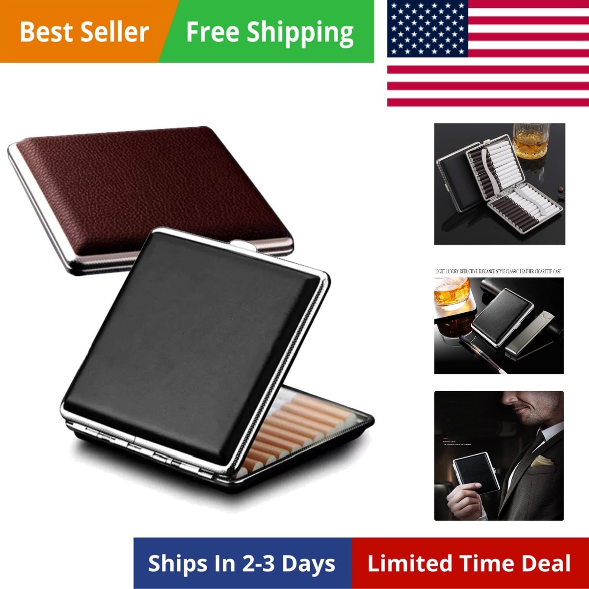 park sherman cigarette box Park Sherman 1930 Deco Steel Chrome Roll Top Cigarette Box Red & Black  Bakelite