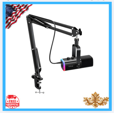 New XLR/USB Gaming Microphone Set AM8T RGB Boom Arm Streaming Podcast Mic