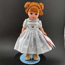 Madame Alexander Picnic-time for Teddy Bear Doll 8" Red Hair Blue Dress VGUC
