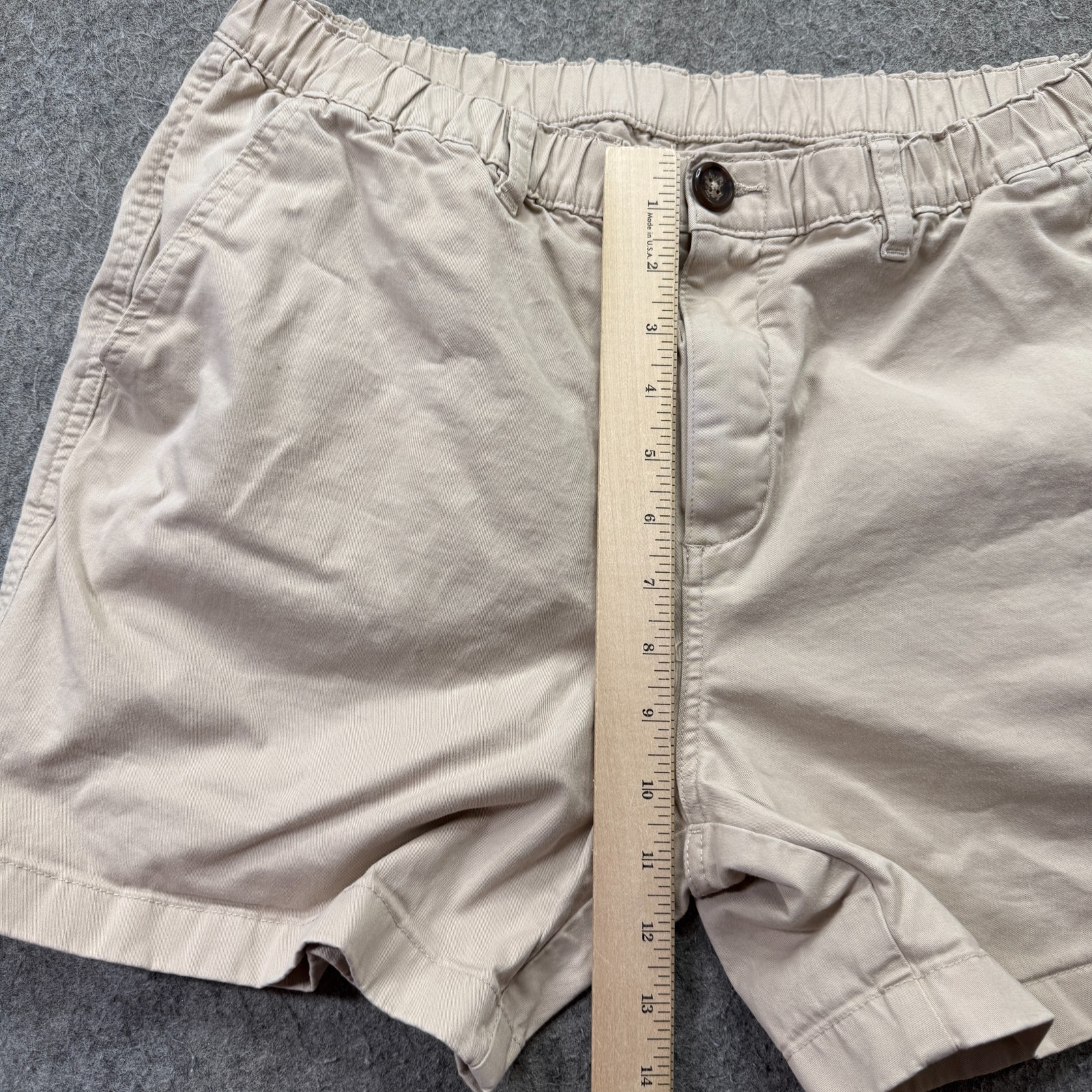 Chubbies Staples Shorts Men L Beige Khaki 5.5" Elastic Regular Fit Stretch b180
