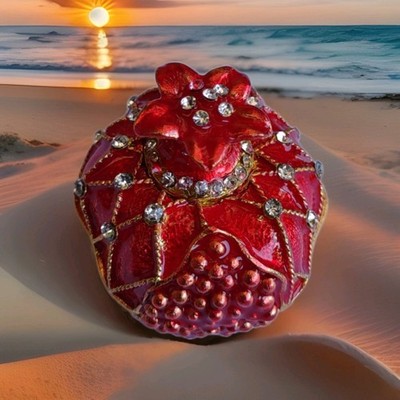 Red Pomegranate Trinket Box