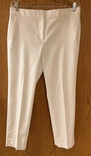 TALBOTS Womens Heritage WHITE Pants Size 14p Pockets, Hem Pleat NWOT