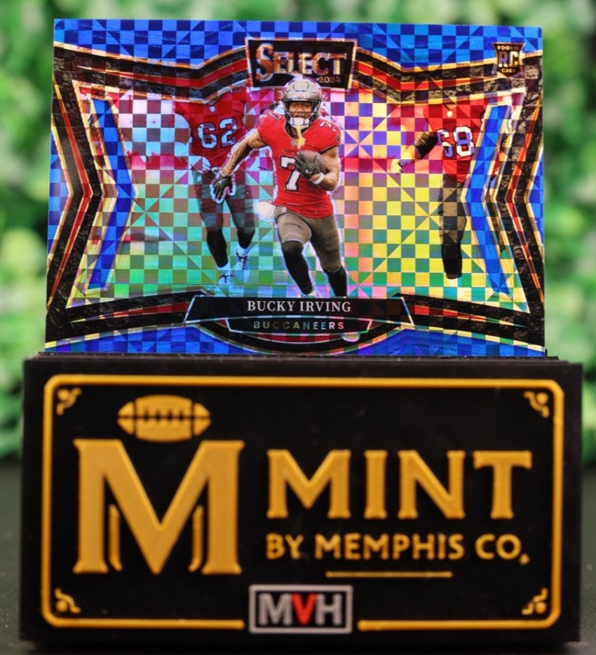 Bucky Irving 2024 Select Field Level #442 Blue Checkerboard Prizm /75 RC Vikings