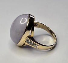 18K GOLD TESTED LAVENDER JADE RING 10.3 GRAMS 750 MARK SIZE 6.5 JEWELRY 