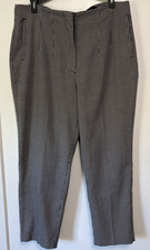 NINE WEST Houndstooth Tapered Dress Pants 14P Womens Black White Ankle Cropped