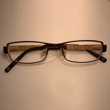 Liz Claiborne L416 Eyeglass Frame Brown/Gold Floral Print 46   17-130 Frames Only