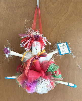 Vintage Ruby Lips Studio for Silvestri Christmas Fairy Naughty or Nice Ornament