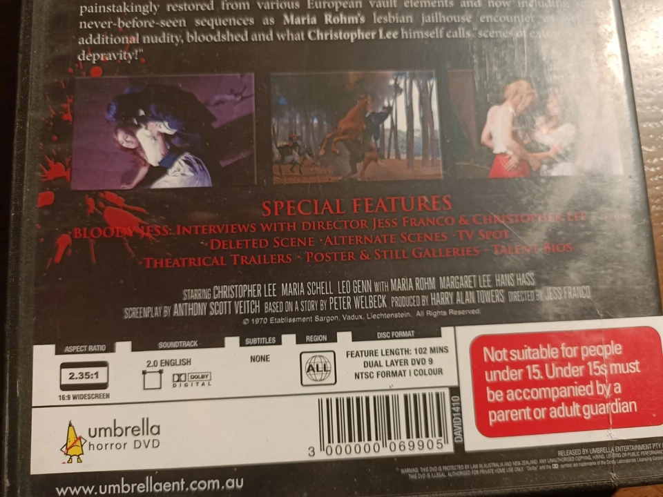 The Bloody Judge (1970) - Australian DVD Region Free - Christopher Lee, Franco - image 2 of 4