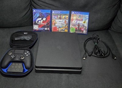 Sony PlayStation 4 Slim 500 GB, Schwarz, inkl.  Controller und 3 Spiele