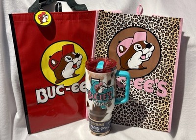 Buc-ee s 40oz Texas Cow Print Tumbler/Shopper Bag Bundle. SHIPS TODAY