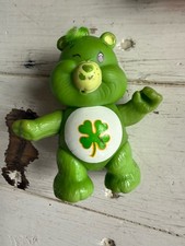 1983 Kenner CARE BEARS Good Luck Bear Green Shamrock Poseable 3.5" PVC