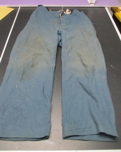 Reproduction Civil War Trousers Light Blue Wool Fair Condition 30 inch waist #1