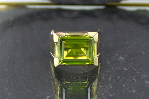 Herrenring, Goldring, 333er Gold, 8 Karat mit grünem Spinell - Bild 3 von 14