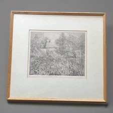 Jane Tippett-Original Ltd Ed Signed Etching-Moat Cottage Loseley-