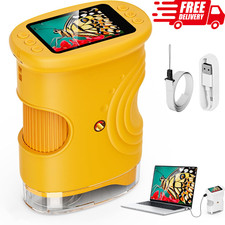 1000X Handheld Kids Microscope 4K 2.0 Screen  Portable Pocket STEM Toy yellow 