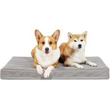 Outdoor Indestructible Dog Bed - Orthopedic Memory Foam Dog Bed with Waterpro...