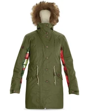 New Dakine Sloane Snowboard Jacket Women's Medium Cypress Green Sunny Madras