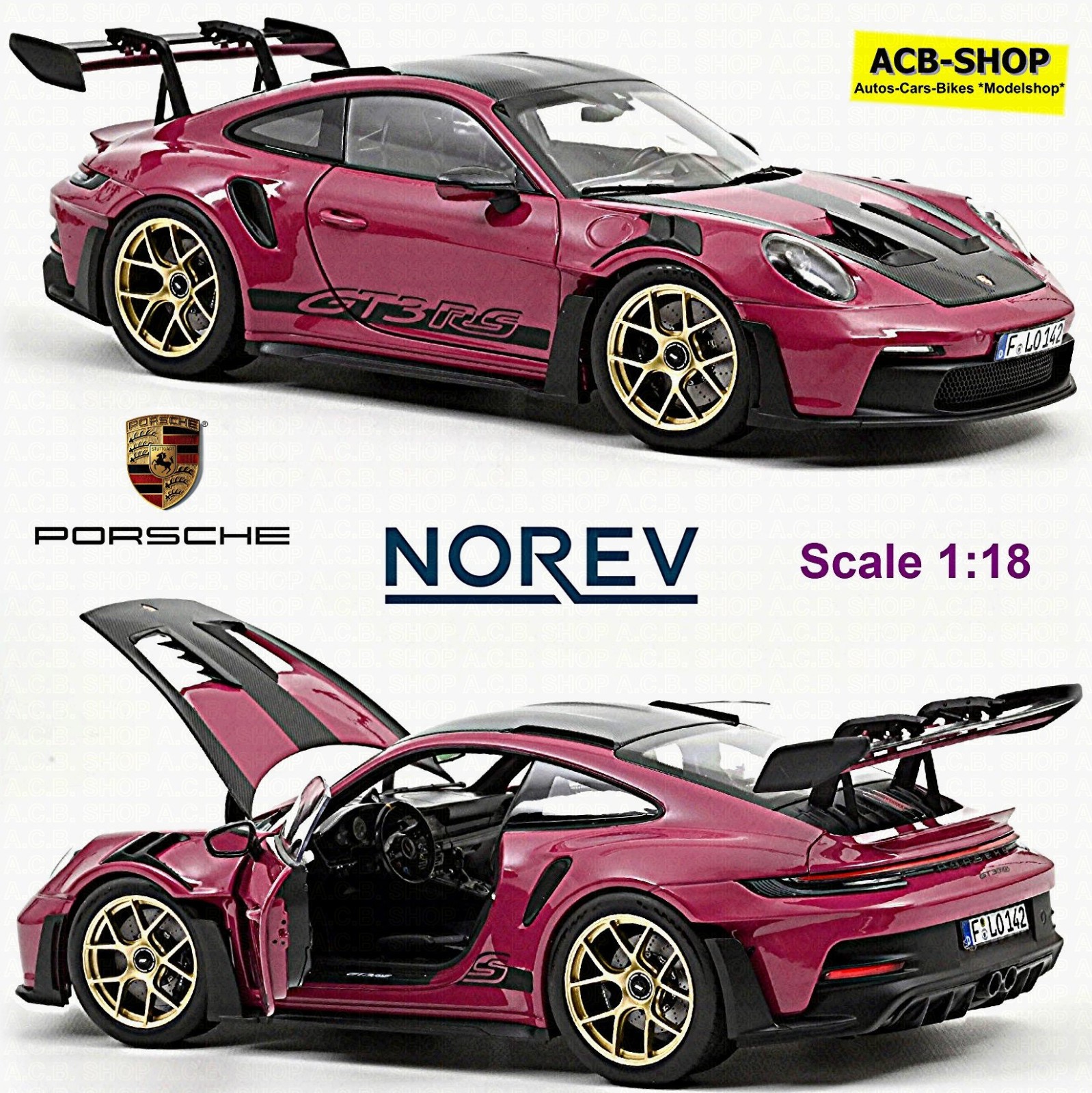 Porsche 911 GT3 RS 2022 With Weissach Package Stern Rubin 1:18 Norev 187370