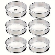 6pcs Non Stick Stainless Steel Crumpet Rings Fried Egg Mousse Cake affle Mold
