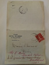 france lettre vichy hotel de brest type semeuse 10c 1908