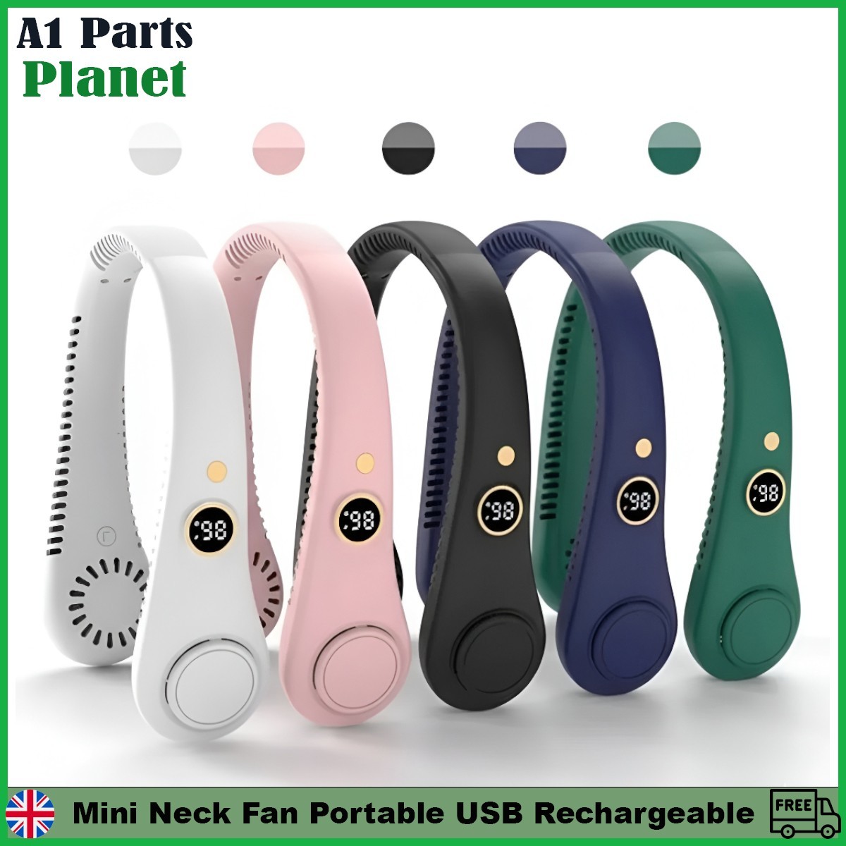 12000mAh Bladeless Lazy Neck Fan Portable USB Rechargeable Mini Hanging Cooler
