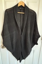 Prana Lima Small Charcoal Gray Cocoon 1 Snap Cardigan Knit Sweater Women's
