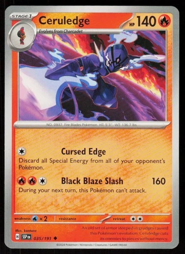 Ceruledge 035/191 Uncommon Surging Sparks Pokemon Near Mint - product listing photo