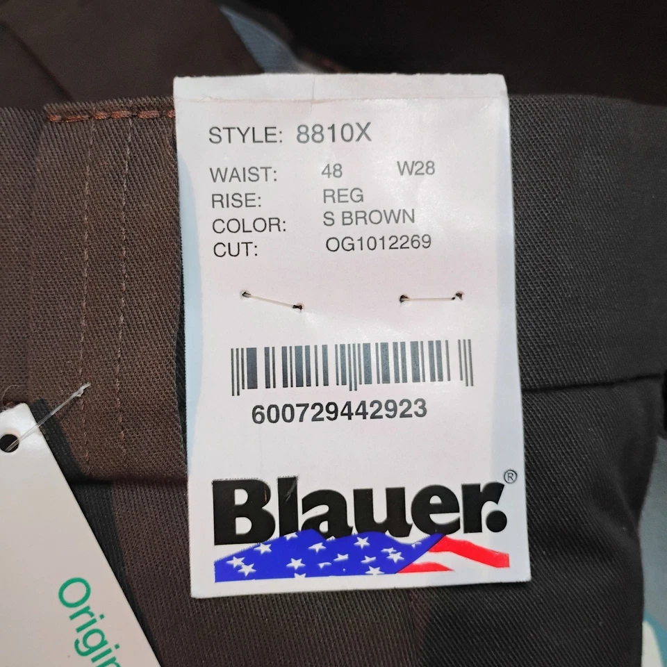 BLAUER 8810X Brown Cargo Work Pants Mens Size 48 Unhemmed Stretch Uniform NEW - Image 2 of 4