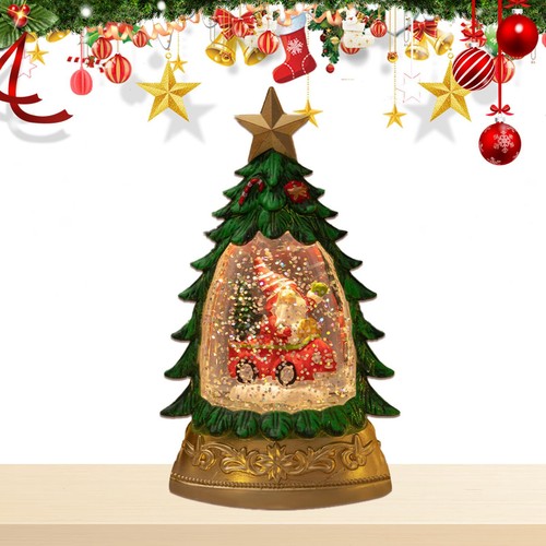 Christmas Snow Globe Lantern Christmas Tree Shape Snow Globe Water Lantern Decor - Picture 6 of 12