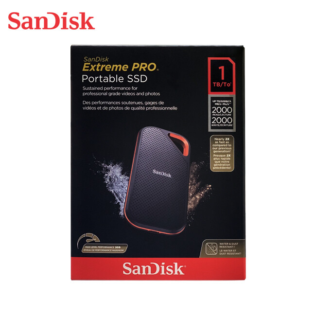 SanDisk 1TB Extreme PRO Portable SSD V2 USB 3.2 Gen 2 x2 USB-C 