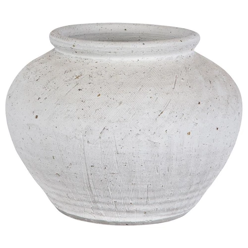 Uttermost Floreana Coastal Ceramic Round Decorative Vase in White - Picture 3 of 6