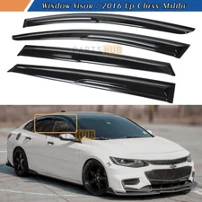 For 2016-2025 Chevy Malibu Sedan 3D Wavy Mugen Style Window Visors Rain Guards