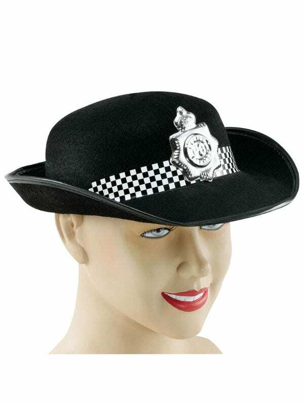 Ladies Black Police Woman Hat - Fancy Dress - WPC Hat - Emergency Services Hat