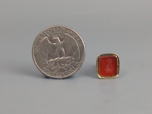 Georgian carnelian intaglio seal featuring a cornucopia with flowers - Picture 4 of 8
