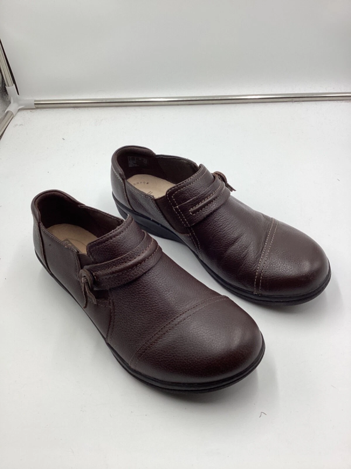 Mocassini donna Clarks Collection pelle marrone morbidi ammortizzati taglia 8 5