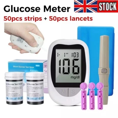 Blood Glucose Monitoring System Kits Machine Test Check Diabetes Sugar Meter Set