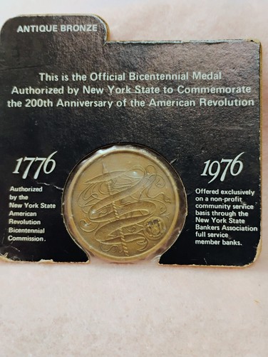 1976 ~ Medalla del Bicentenario de la Revolución Americana del Estado de Nueva York ~ Bu - Imagen 2 de 2