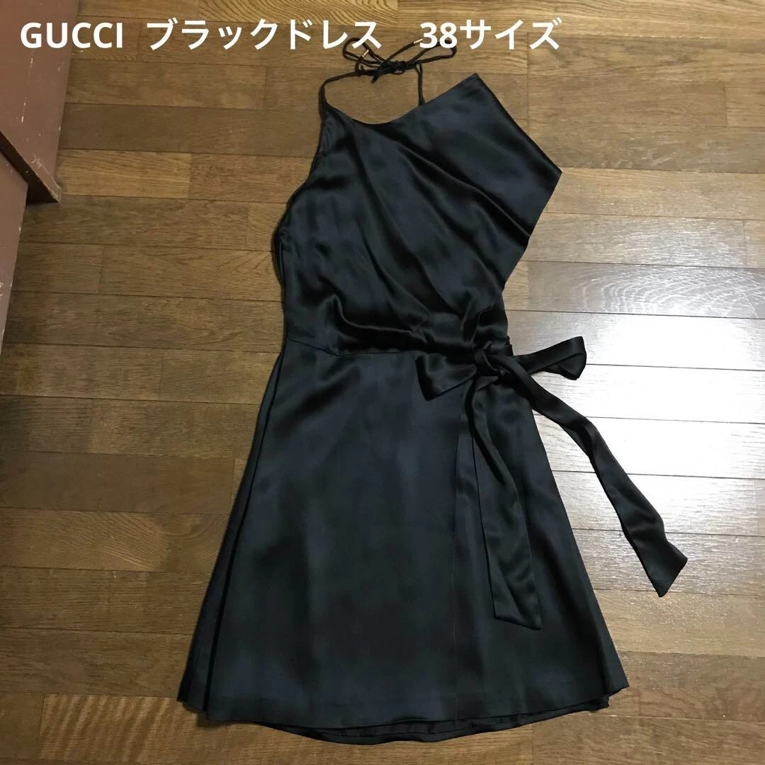 Robe GUCCI camisole femme taille 38 soie acétate noir