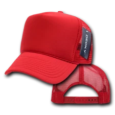 Solid DECKY Snapback Cap Hat Foam Trucker Mesh Caps Hats Curved Visor OSFM NWT