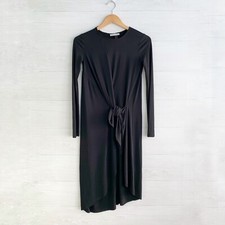 NWT Zara W/B Collection - Black stretch asymmetrical long sleeve midi dress, S