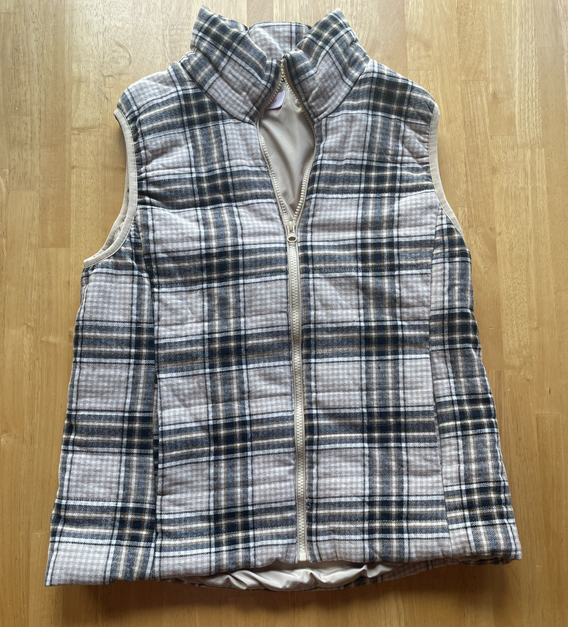 Pink Lily Plaid Vest Womens Size Large 