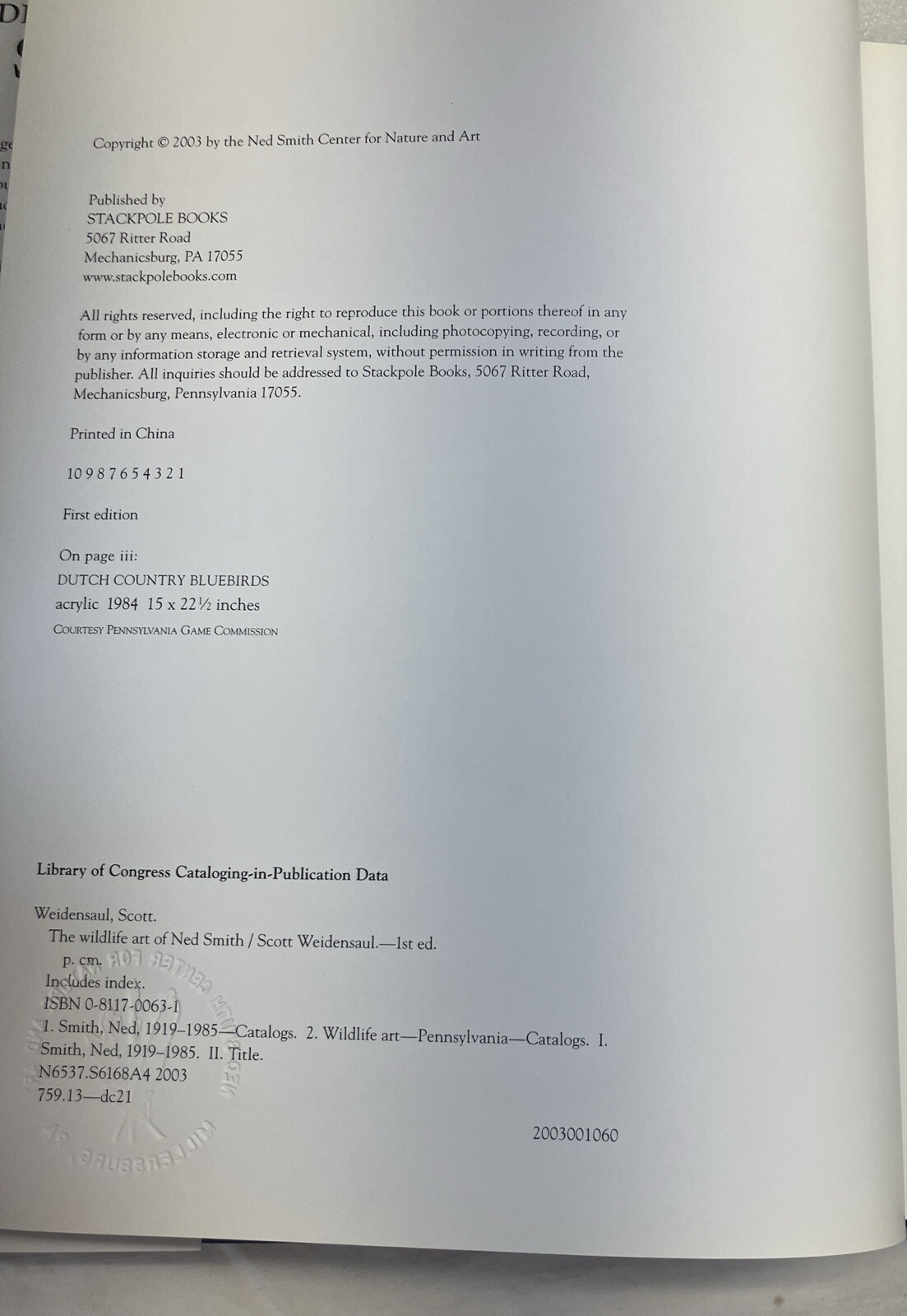 The Wildlife Art of Ned Smith by Scott Weidensaul (SIGNED) HC/DJ 2003